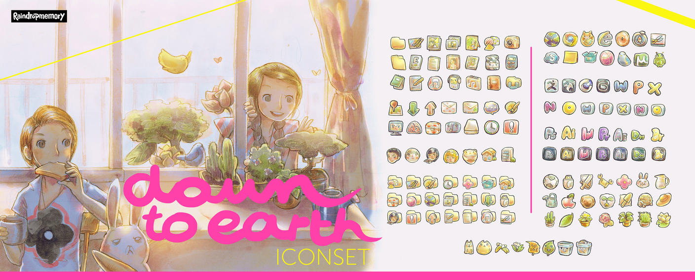 [down to earth] Iconset by Raindropmemory