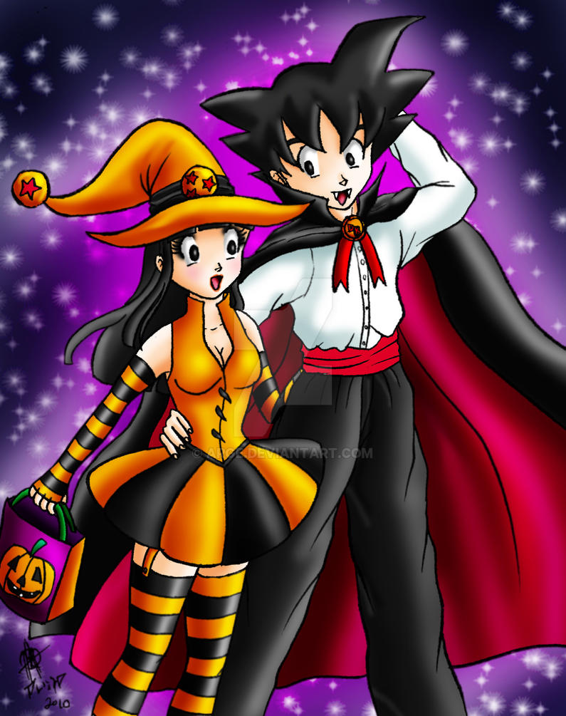 Goku y Chi chi halloween by ArGe