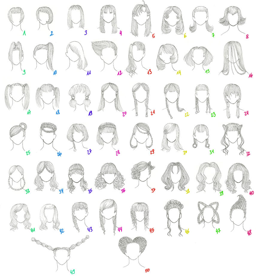 50 Female Anime Hairstyles by AnaisKalinin on DeviantArt