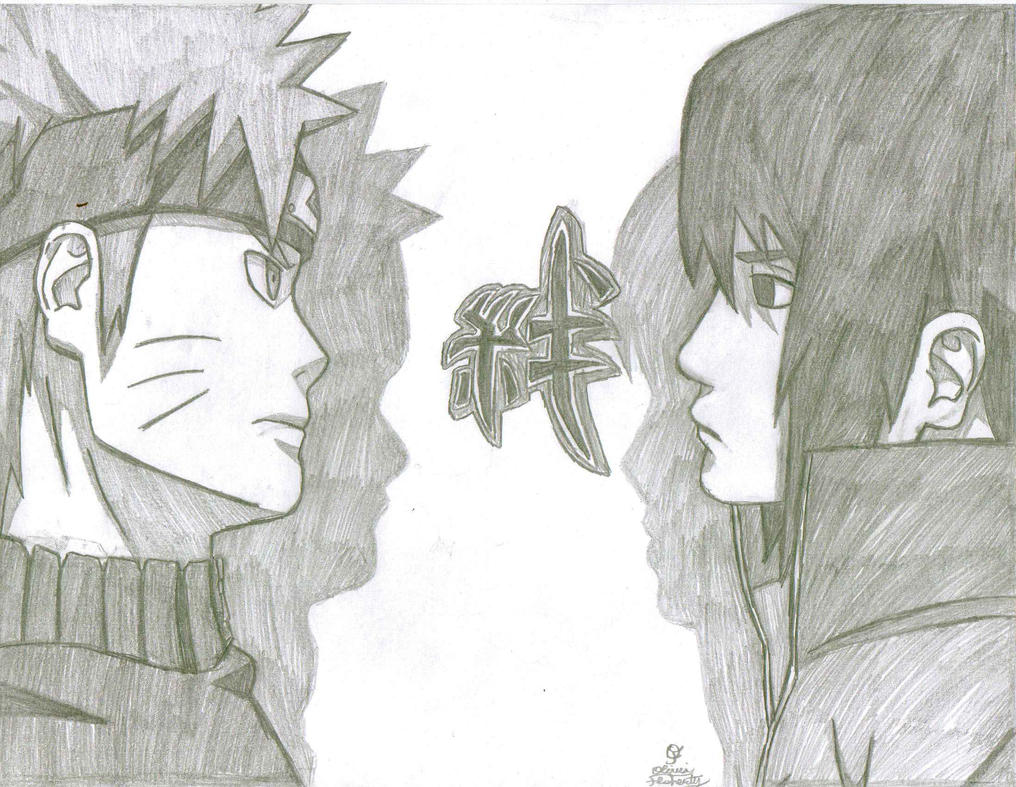 Gambar Naruto Dan Sasuke Dari Pensil