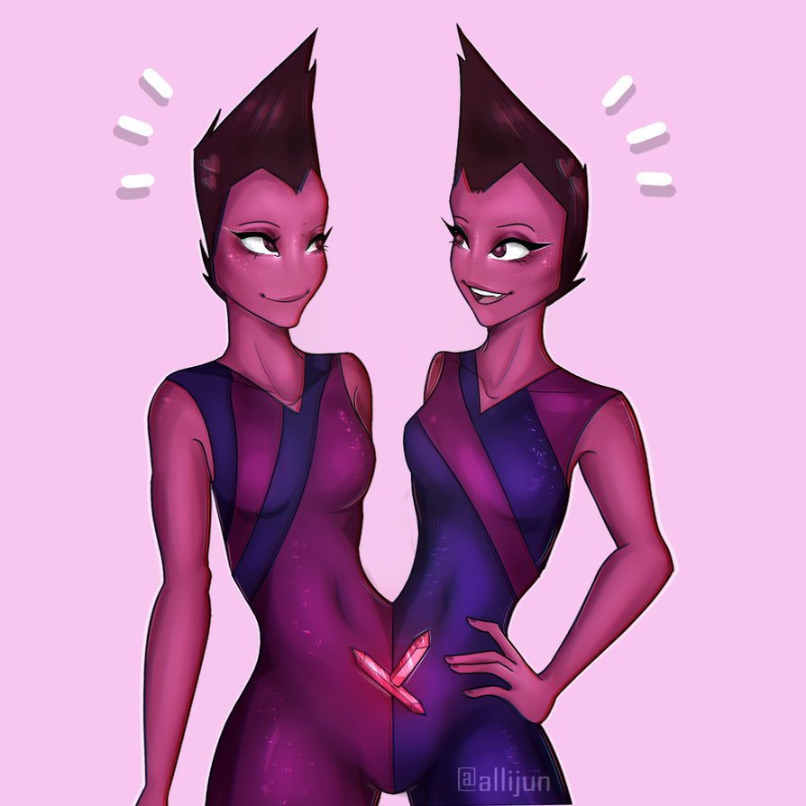 I drew the Rutile Twins for an art trade on Instagram! They're probably my favourite off colour gem :0         Instagram: allijun Allijun InstagramRedBubble: Alli...