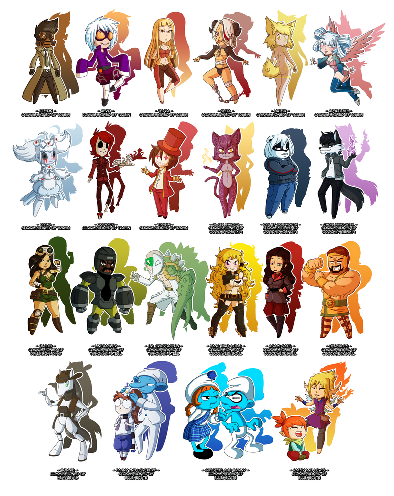 New years chibi commission collection by DrCrafty on DeviantArt