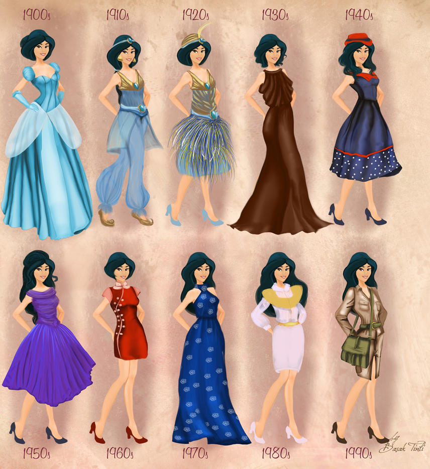 Jasmine in 20th century fashion by BasakTinli by BasakTinli