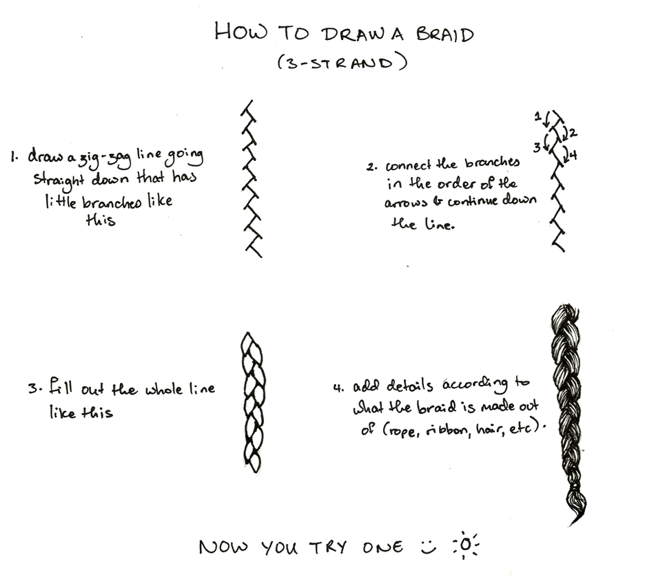Mini tutorial - How to draw a braid (3 strand) by OneFreeInternet on ...